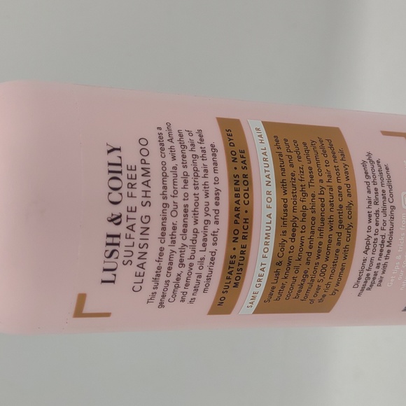 Suave lush coily cleansing shampoo pink lo mein design shea butter coconut oil - Picture 5 of 8